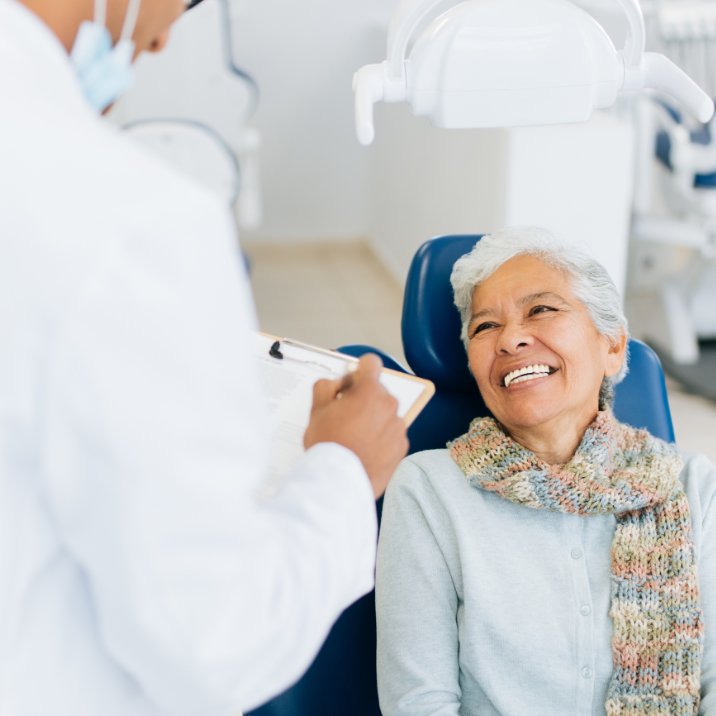 Old woman at dentist appointment picture