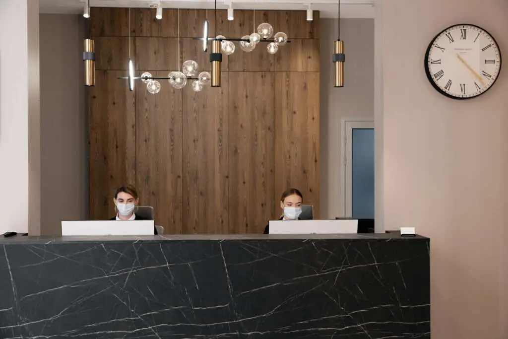 Reception Desk at ZAGA Center Minsk